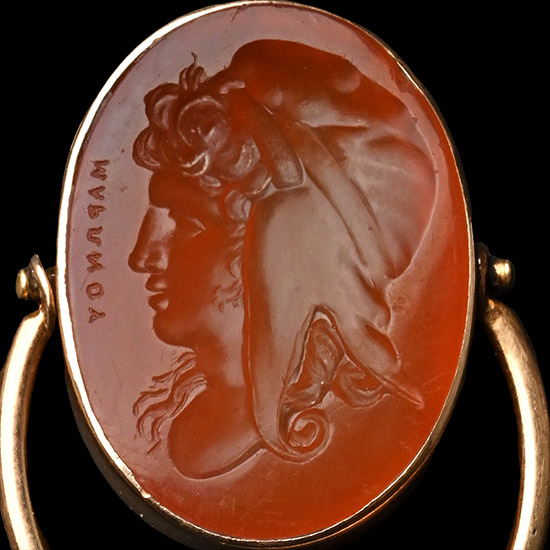 Carnelian Gemstone of the Prince of Troy in Gold Ring