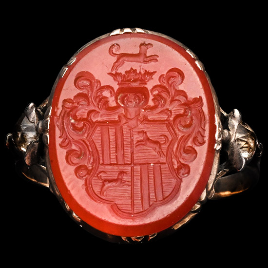Holy Roman Empire Gold Ring with Carnelian Signet Ring