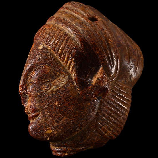 Etruscan Amber Head Pendant