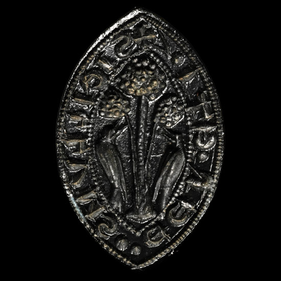 Medieval Bronze Seal Matrix with Pair of Birds