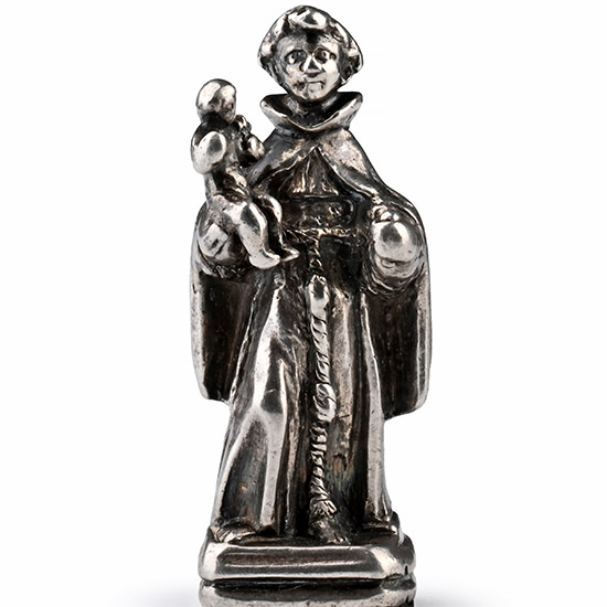 Silver Pendant in the form of Saint Anthony of Padua and Christ Child