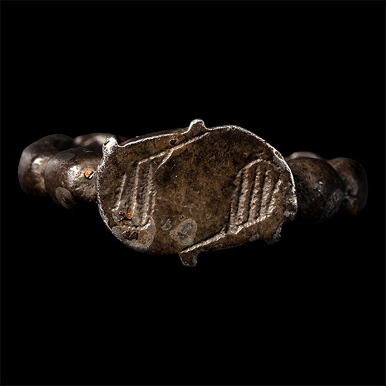 Medieval Silver Ring with S Bezel