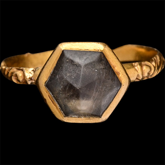 Renaissance Gold Ring with Gem