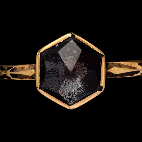 Renaissance Gold Enamelled Ring with Rock Crystal