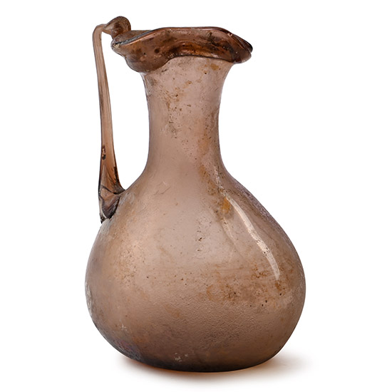 Roman Aubergine Glass Trefoil-Lipped Jug