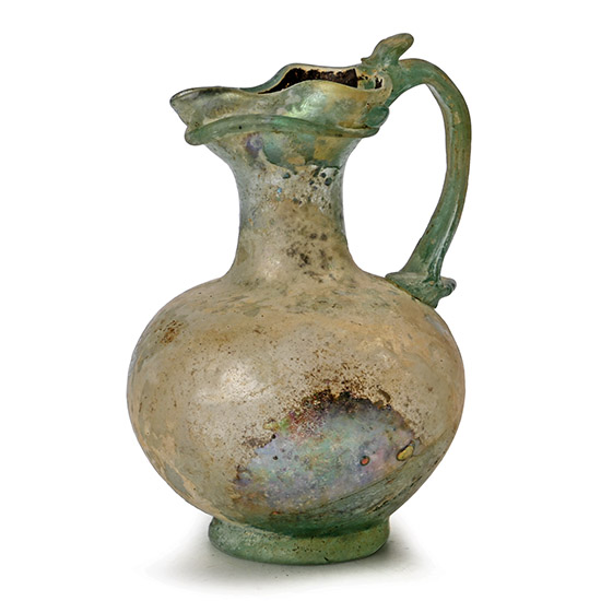 Roman Green Glass Trefoil-Lipped Jug
