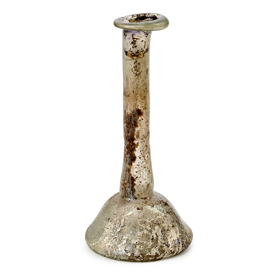 Roman Pale Green Glass Tall Unguentarium
