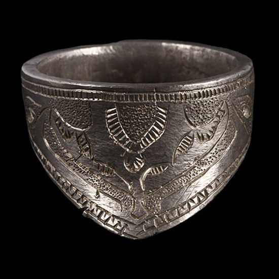 Large Byzantine Silver Archers Ring