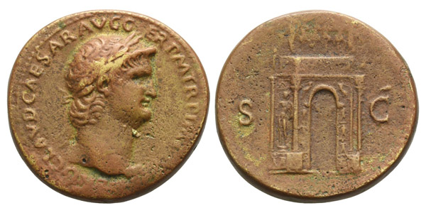 Reproduction of a AE Sestertius of Nero.