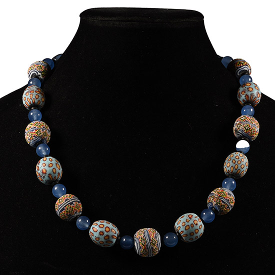 Western Asiatic Style Millefiori Glass Bead Necklace