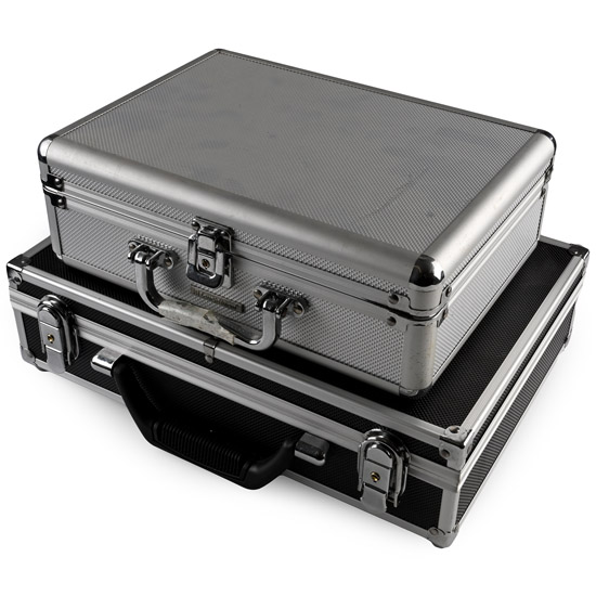 Group of Two [2] Near New Aluminium Carry Cases with Velour Trays
