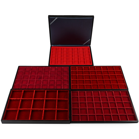 Group of Five [5] Italian Abafil and One Other Trays