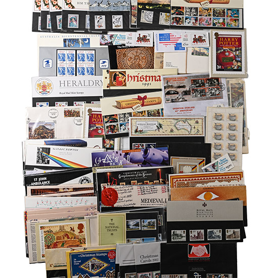 Group of Fifty-Six [56] Mainly GB Commemorative Mint Stamp Sets