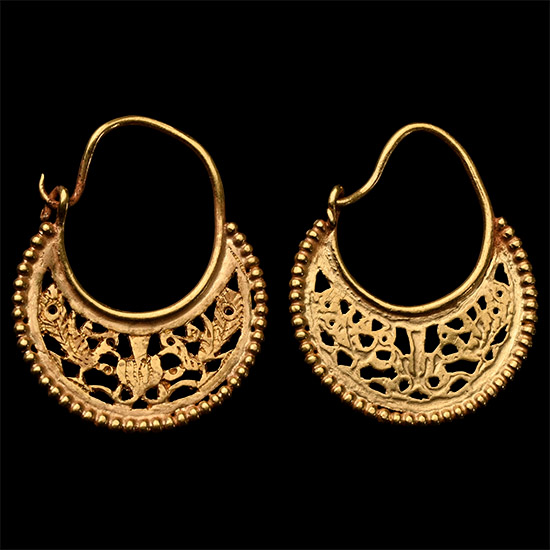 Byzantine Gold Openwork Earring Pair