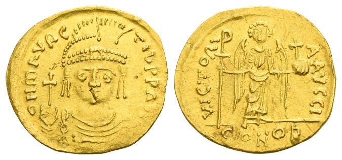 Maurice Tiberius AV Solidus.