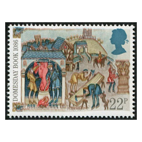 1986 Domesday 22p SG 1325 UPWARDS SHIFT OF BLUE