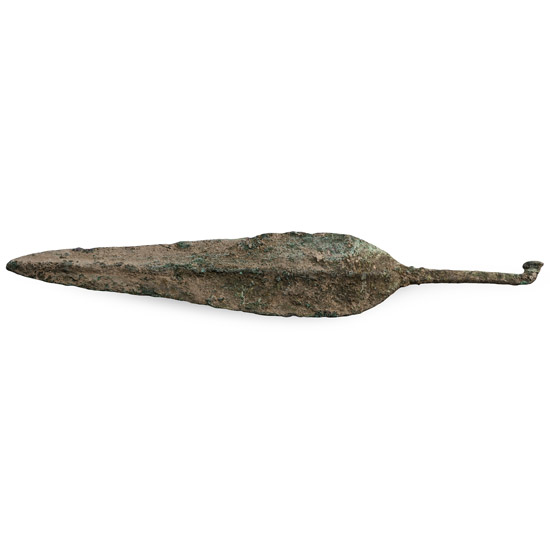 Large Luristan Bronze Tanged Spearhead