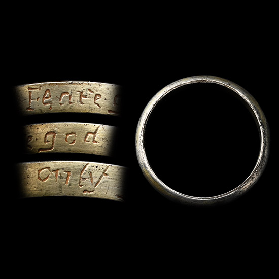 Post Medieval Silver-Gilt Feare God Only Posy Ring