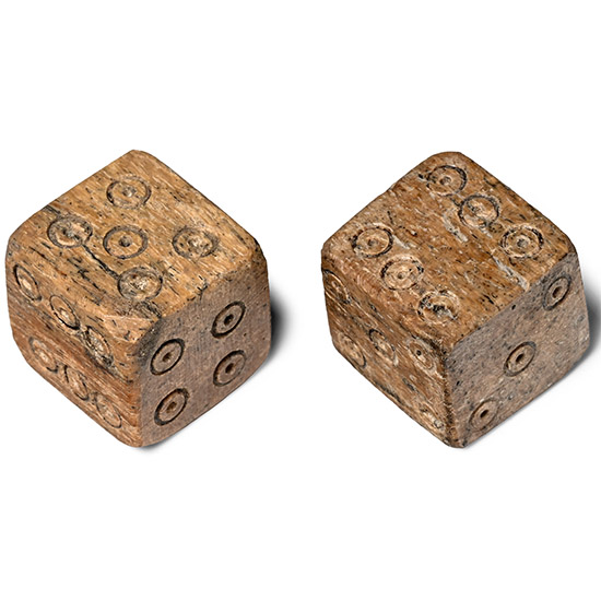 Roman Bone Gaming Dice Pair