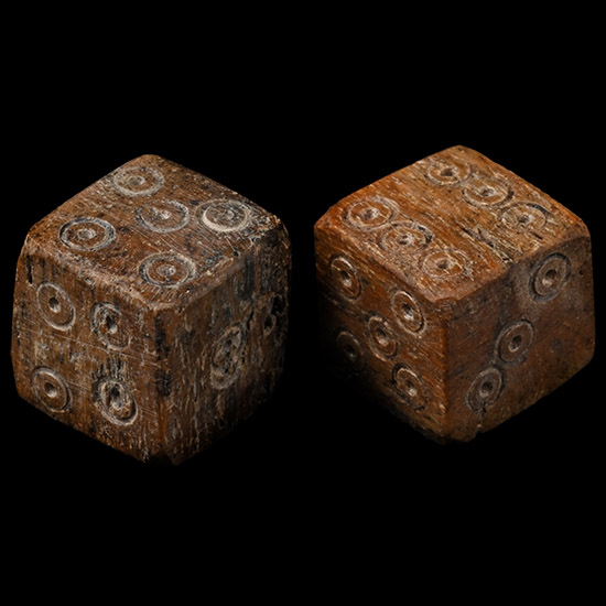 Roman Bone Gaming Dice Pair