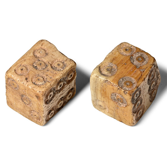 Roman Bone Gaming Dice Pair