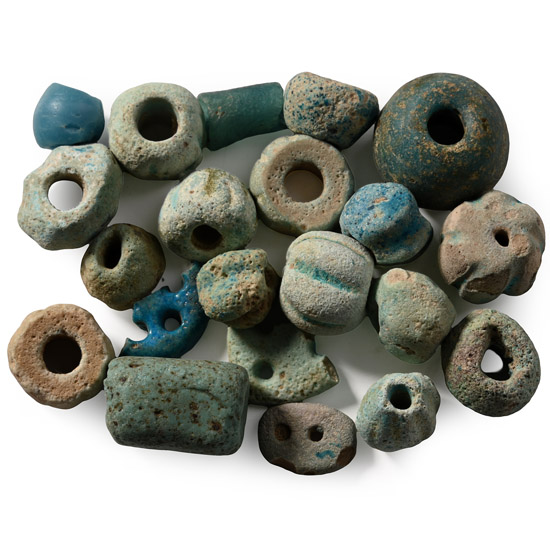 Romano-Egyptian Melon and Other Faience Beads