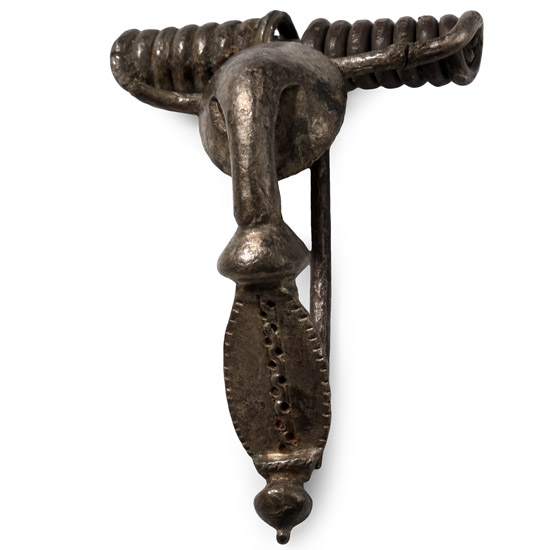 Roman Silver Trumpet Brooch