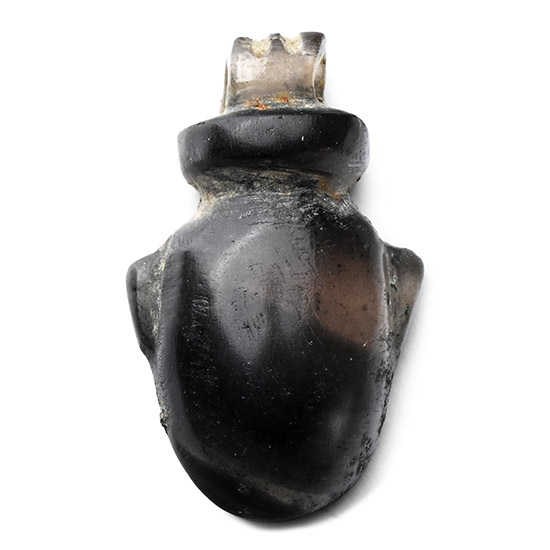 Egyptian Smoky Quartz Heart Amulet