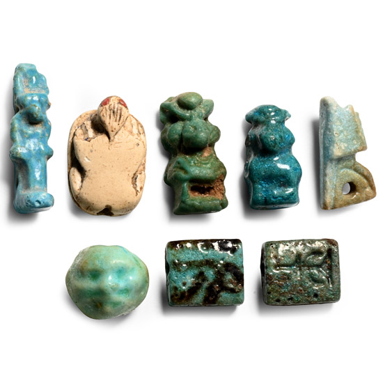 Egyptian Mixed Faience Amulet Collection