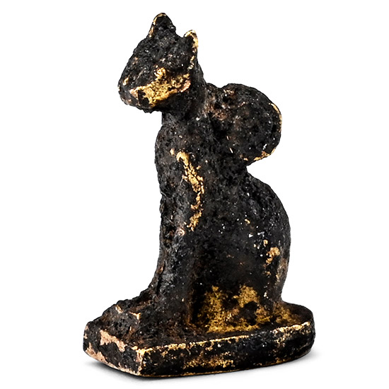 Egyptian Gold Seated Bastet Cat Amulet