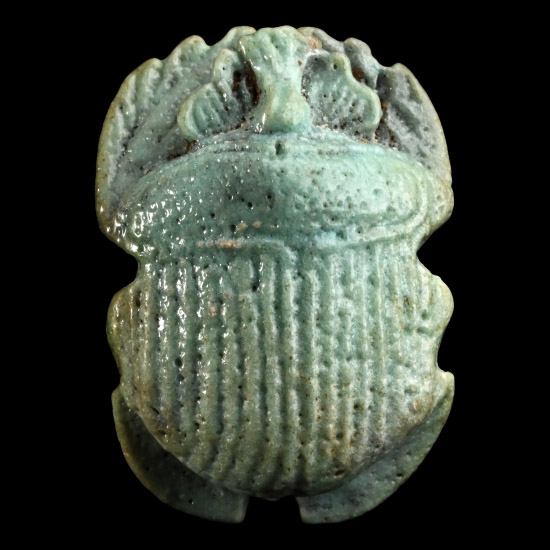 Egyptian Faience Heart Scarab