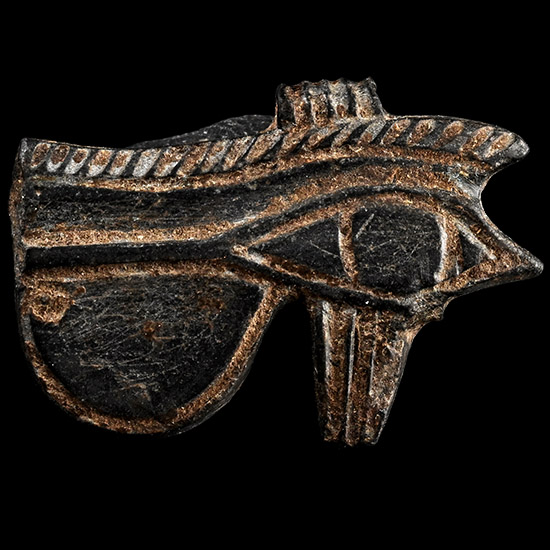Egyptian Black Steatite Eye of Horus Amulet