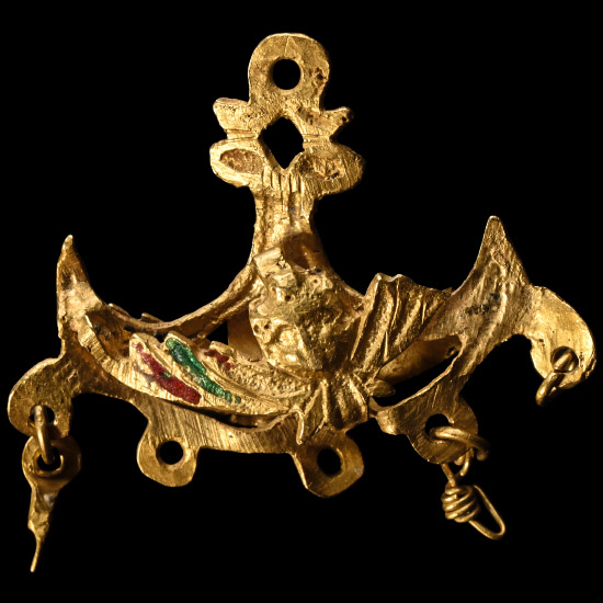 Elizabethan Period Enamelled Gold Ship Pendant