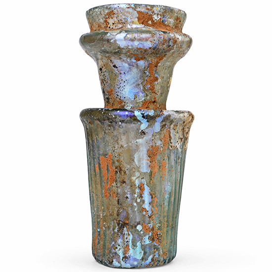 Roman Ribbed Glass Vessel