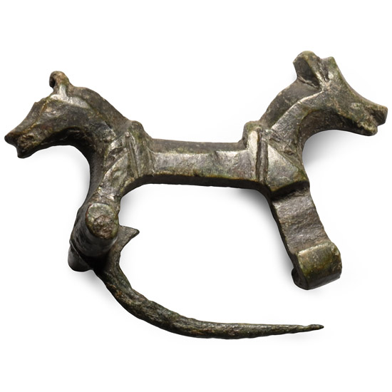 Roman Bronze Double Horse Brooch