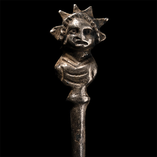 Roman Silver Pin with God Sol