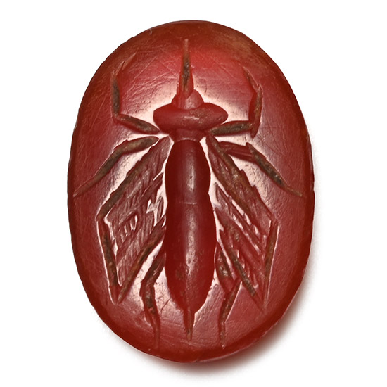 Roman Carnelian Gemstone with Insect