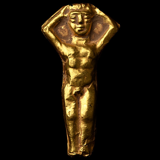 Cypro-Phoenician Gold Bead of a Naked Young Man