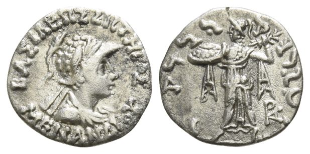 Indo-Greek Kingdom, Menander I Soter AR Drachm.