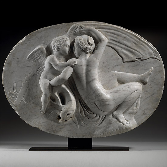 Renaissance Fontainebleau Marble Plaque with Psyche Revived by Eross Kiss