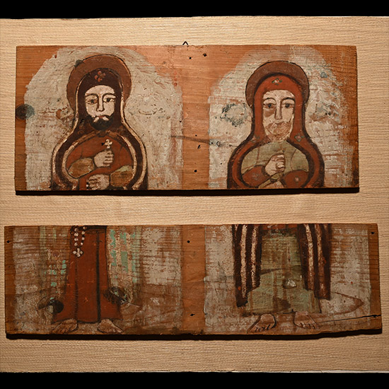 Late Coptic Panels Decorated with Two Standing Saints