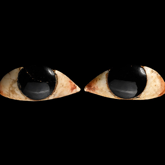 Egyptian Alabaster and Glass Eye Pair