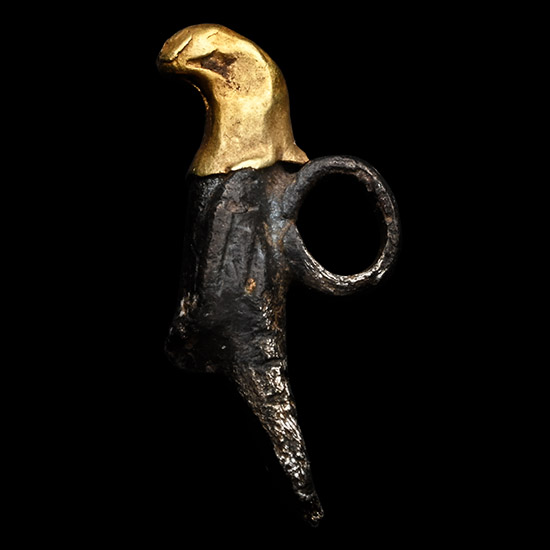 Roman Silver Eagle Pendant with Gold Head