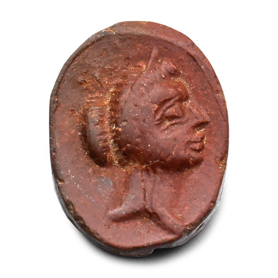 Roman Brown Stone Cameo with Female Bust