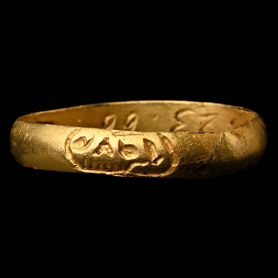 Post Medieval Gold Memento Mori Skull Ring