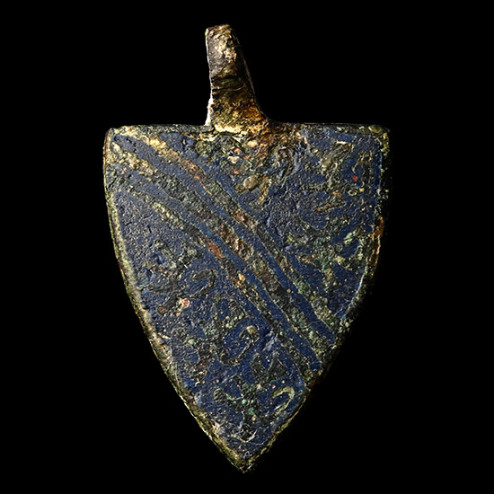 Medieval Knights Enamelled Gilt Bronze De Bohun Family, Earl of Hereford Heraldic Horse Harness Pendant