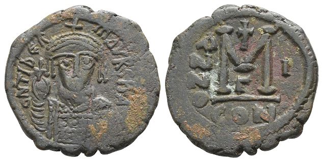 Maurice Tiberius AE 40 Nummi or Follis.