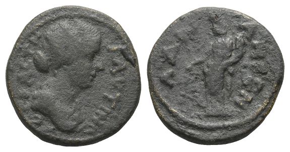 Faustina II AE 20mm of Hadrianeia, Mysia.