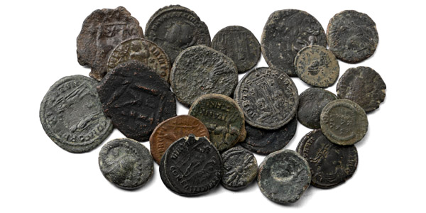 Group of Twenty-Two [22] Ancient Roman, Greek, Byzantine and Other Ancient Bronze Coins.