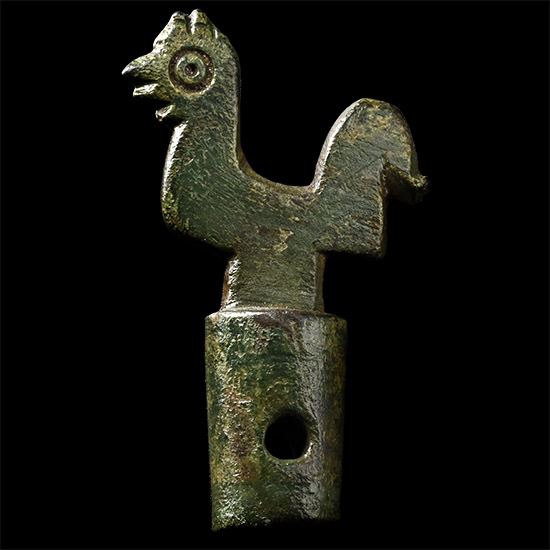 Medieval Bronze Wine Barrel Tap Handle with Cockerel